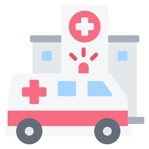 Icono de ambulancia médica de emergencia.